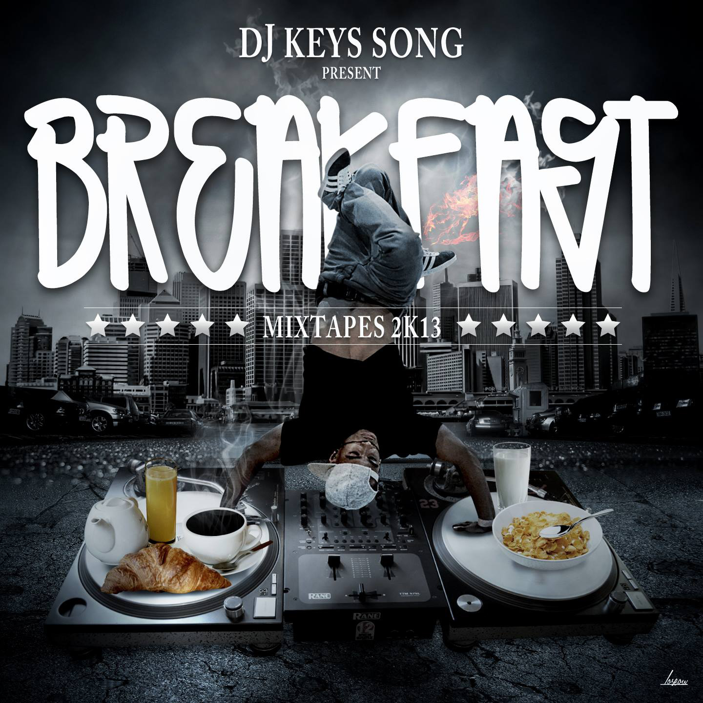 Cover de la mixtape de Dj Keys - Breakfast. Réalisé par Loseou
