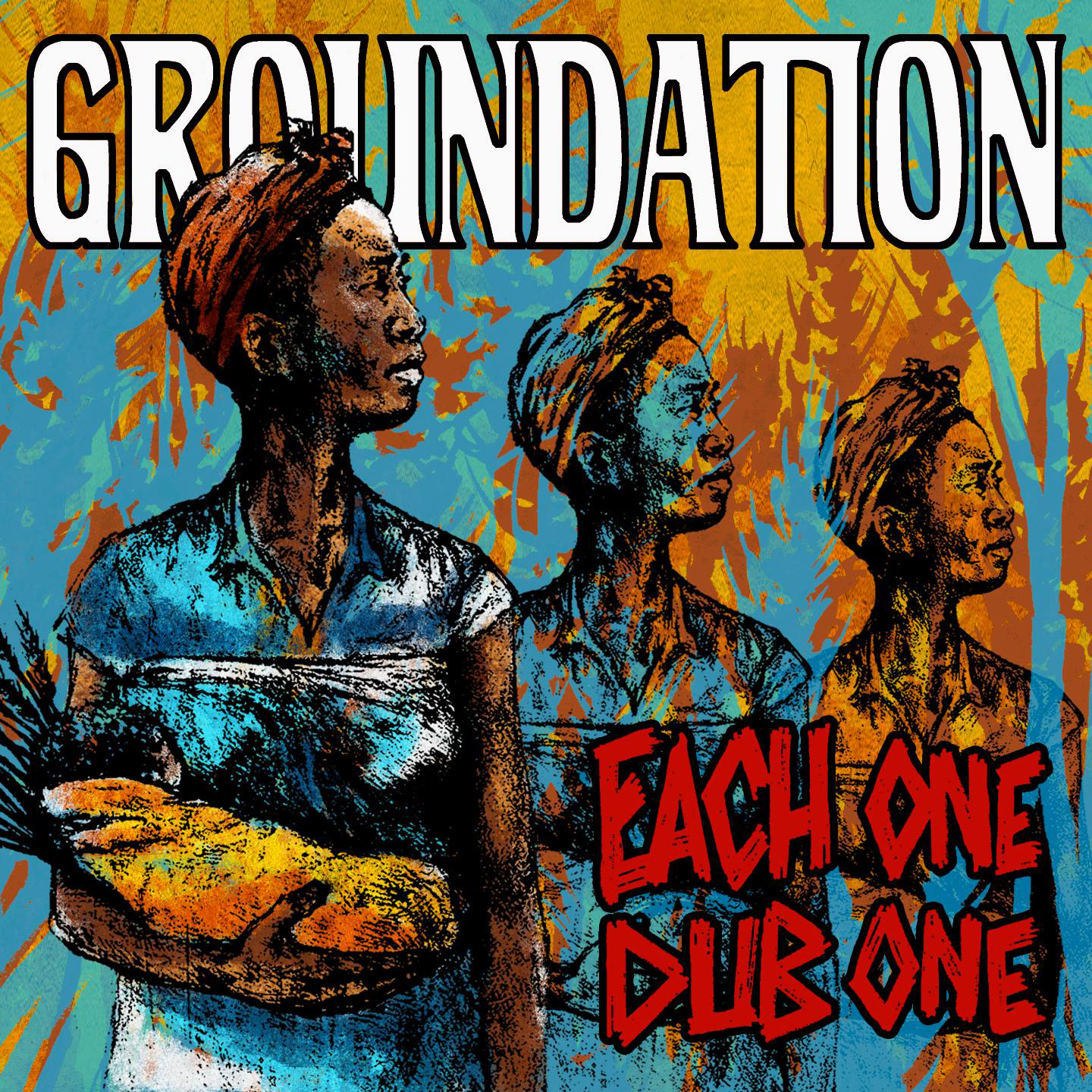Cover de l'album de Groundation - Each One Dub One. Réalisé par Loseou