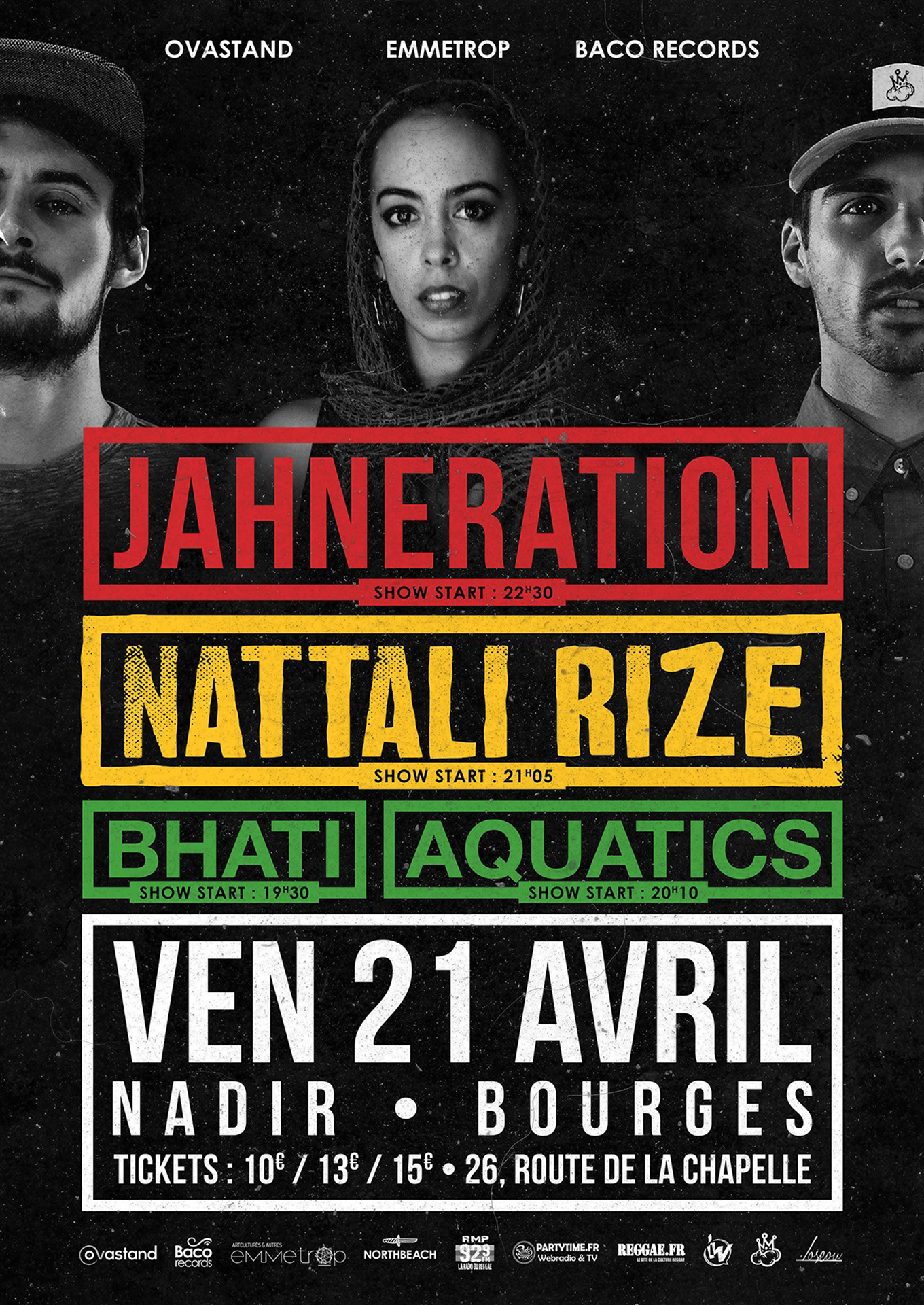 Poster et visuels réseaux sociaux. pour Nattali Rize - Jahneration - Printemps de Bourge Off. Réalisé par Loseou