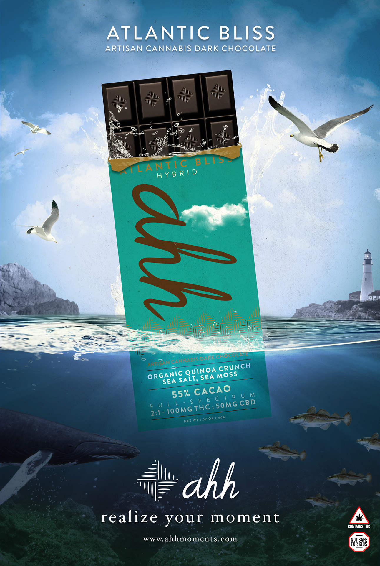 Poster packaging et visuels réseaux sociaux pour Ahh - Atlantic Bliss . Réalisé par Loseou