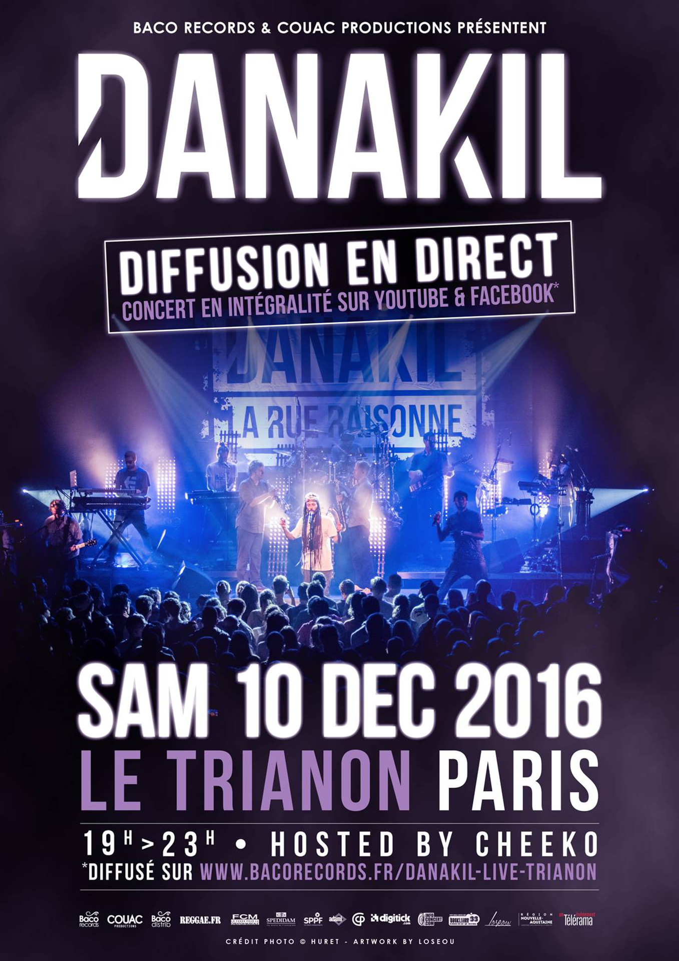 Poster et visuels réseaux sociaux pour Danakil Live au Trianon. Réalisé par Loseou
