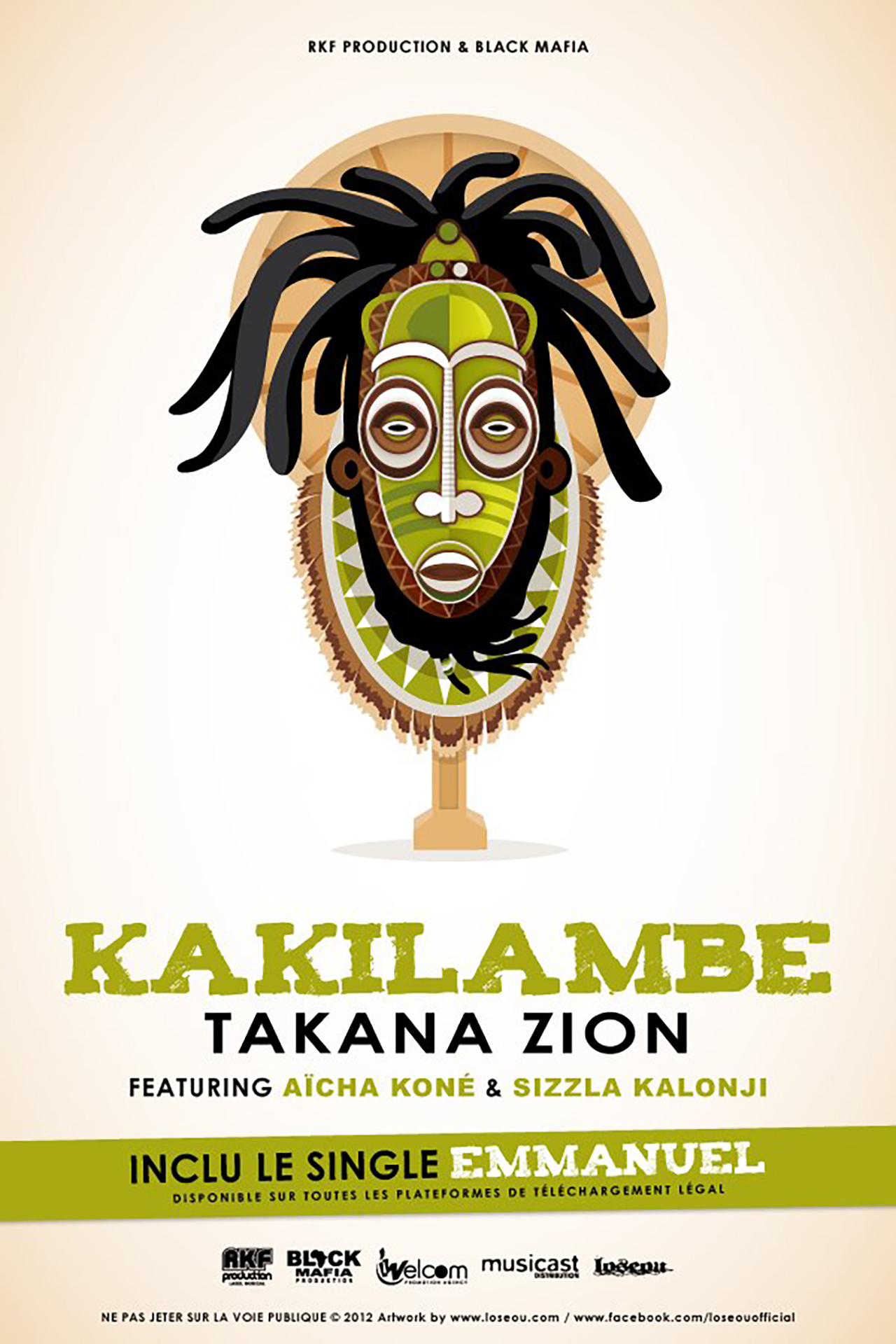 Livret Poster et visuels réseaux sociaux pour l'album de Takana Zion - Kakilambe. Réalisé par Loseou
