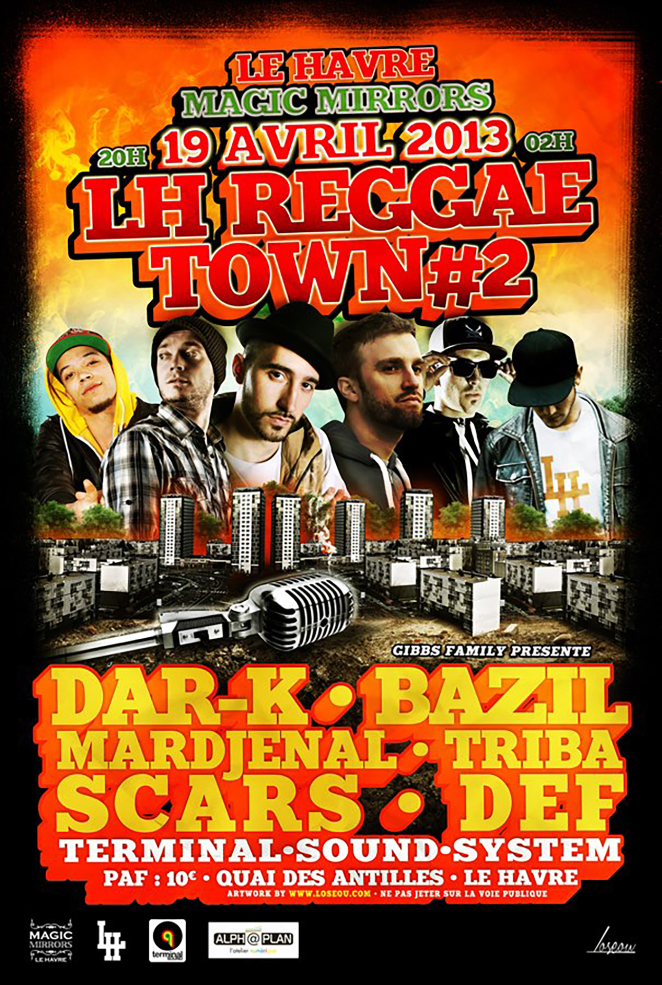 Poster et visuels réseaux sociaux pour le LH Reggae Town 2eme Edition. Réalisé par Loseou