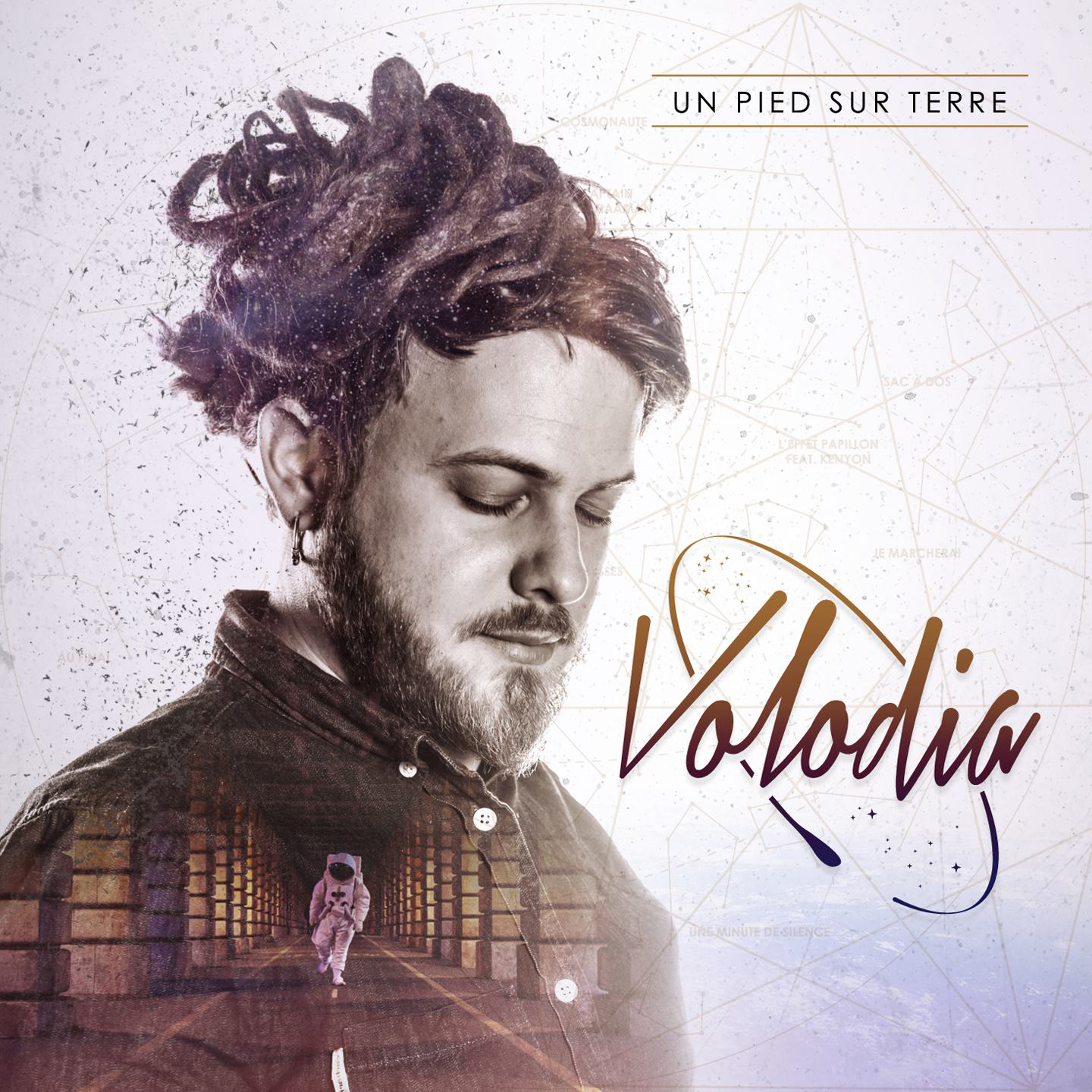 Cover de l'album de Volodia - un pied sur Terre. Réalisé par Loseou