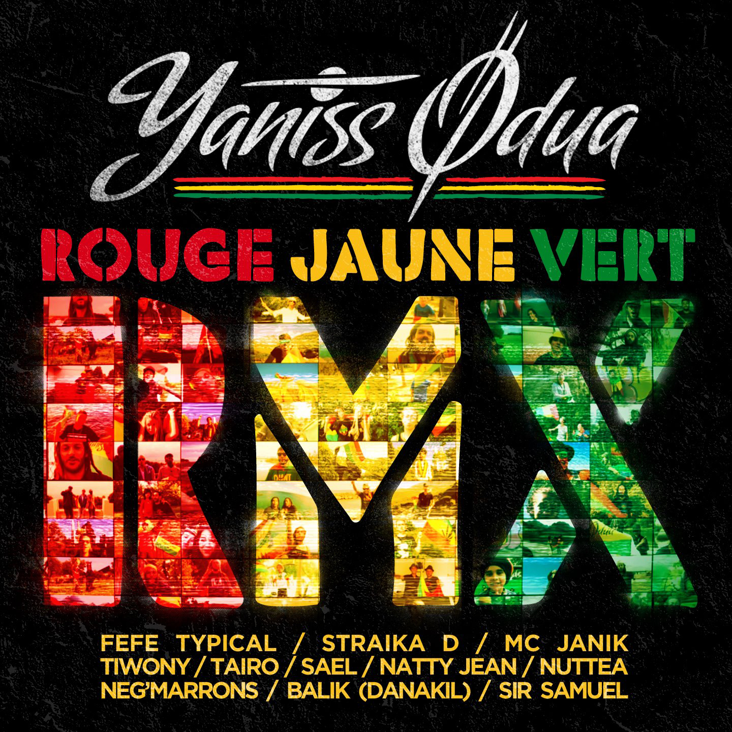 Cover du single de Yaniss Odua - Rouge Jaune Vert Remix. Réalisé par Loseou