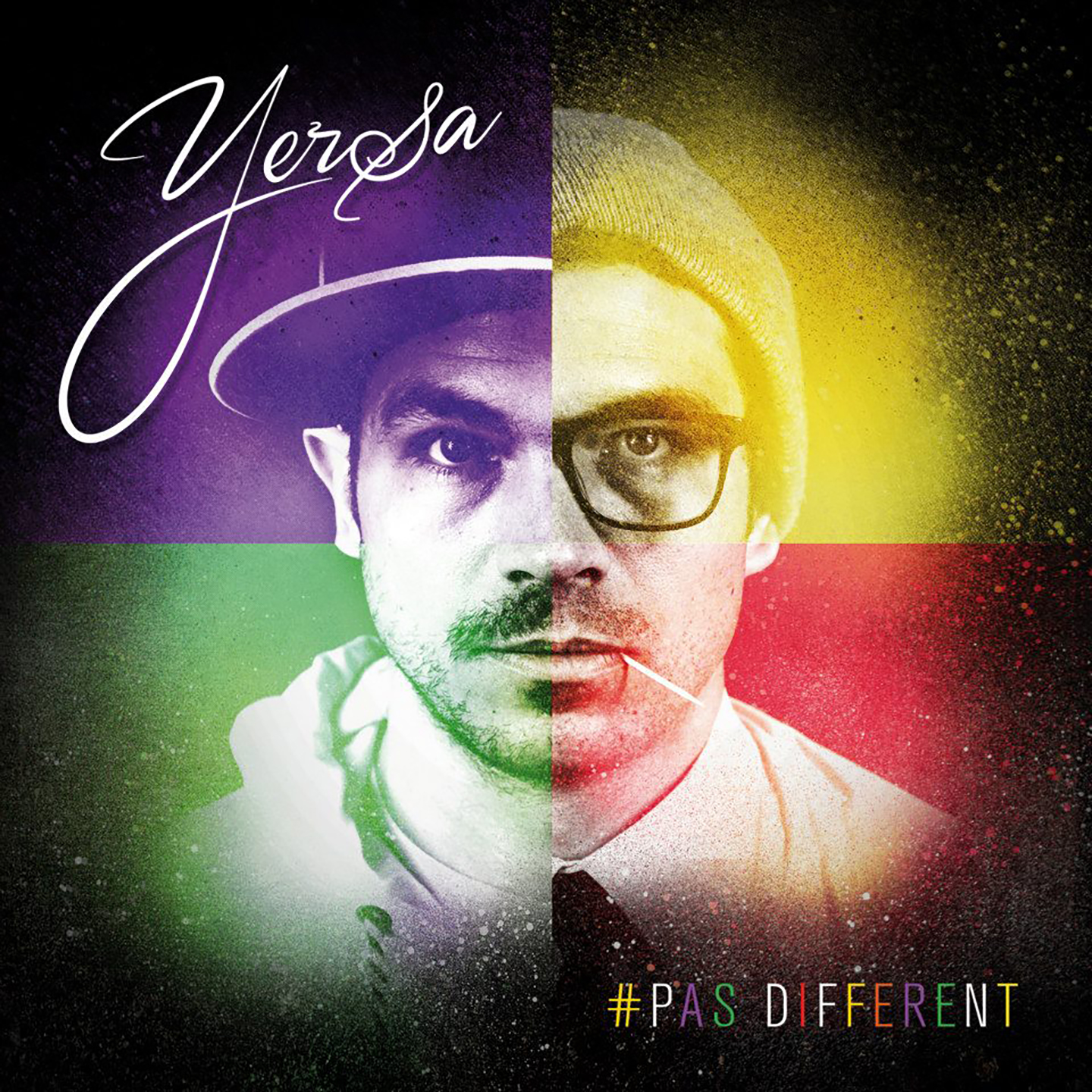 Cover de l'album de Yersa - Pas different. Réalisé par Loseou