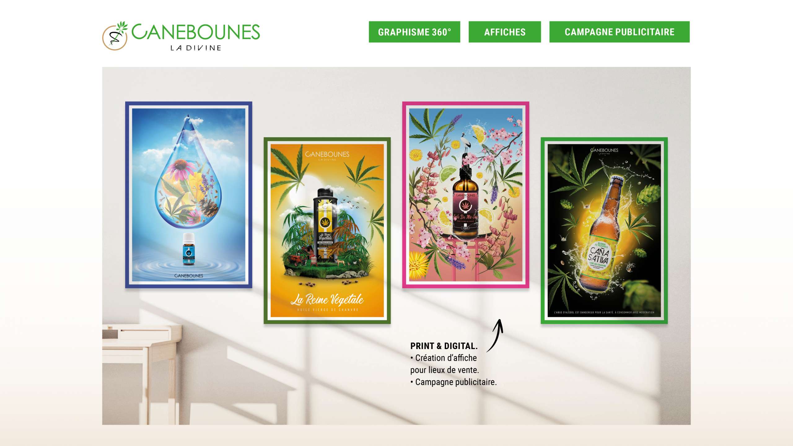 Portfolio Loseou : Posters et affiches pour la marque Canebounes.fr