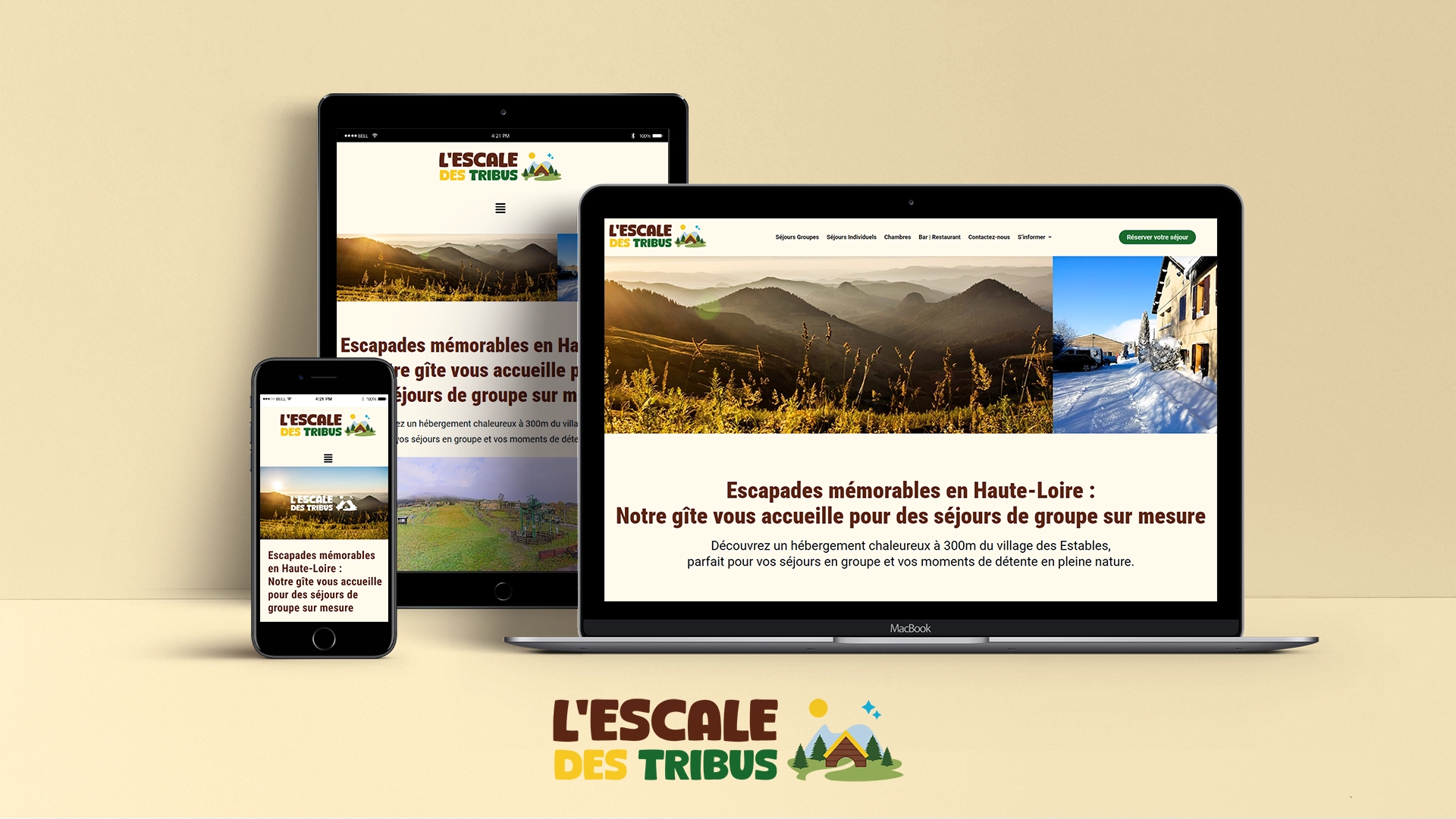 Aperçu du site internet escaledestribus.com sur différents supports