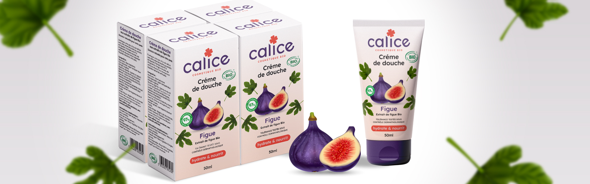 Packaging cosmétique bio : Crème de douche aux extrait naturel de figue bio. l’art d’allier esthétique, écologie et efficacité