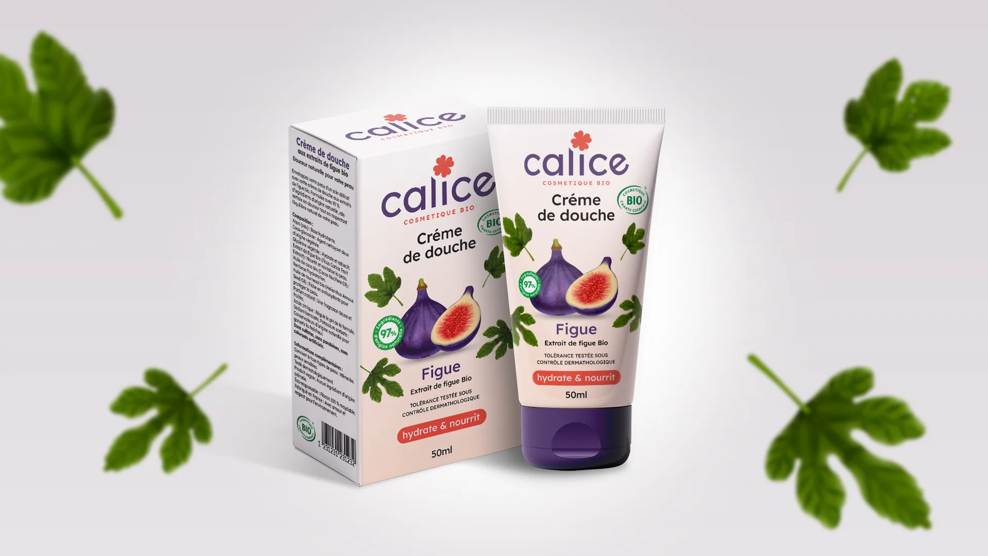 Packaging cosmétique bio : Crème de douche aux extrait naturel de figue bio. l’art d’allier esthétique, écologie et efficacité