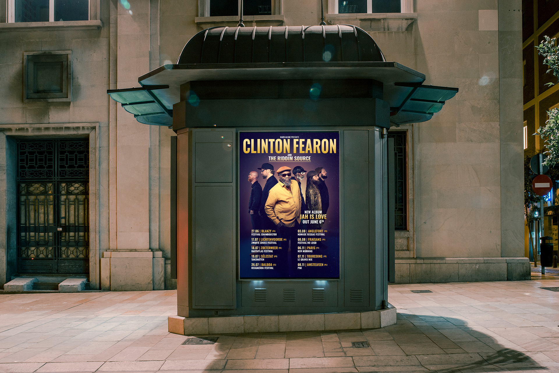 Création de l’affiche de tournée 2025 pour Clinton Fearon