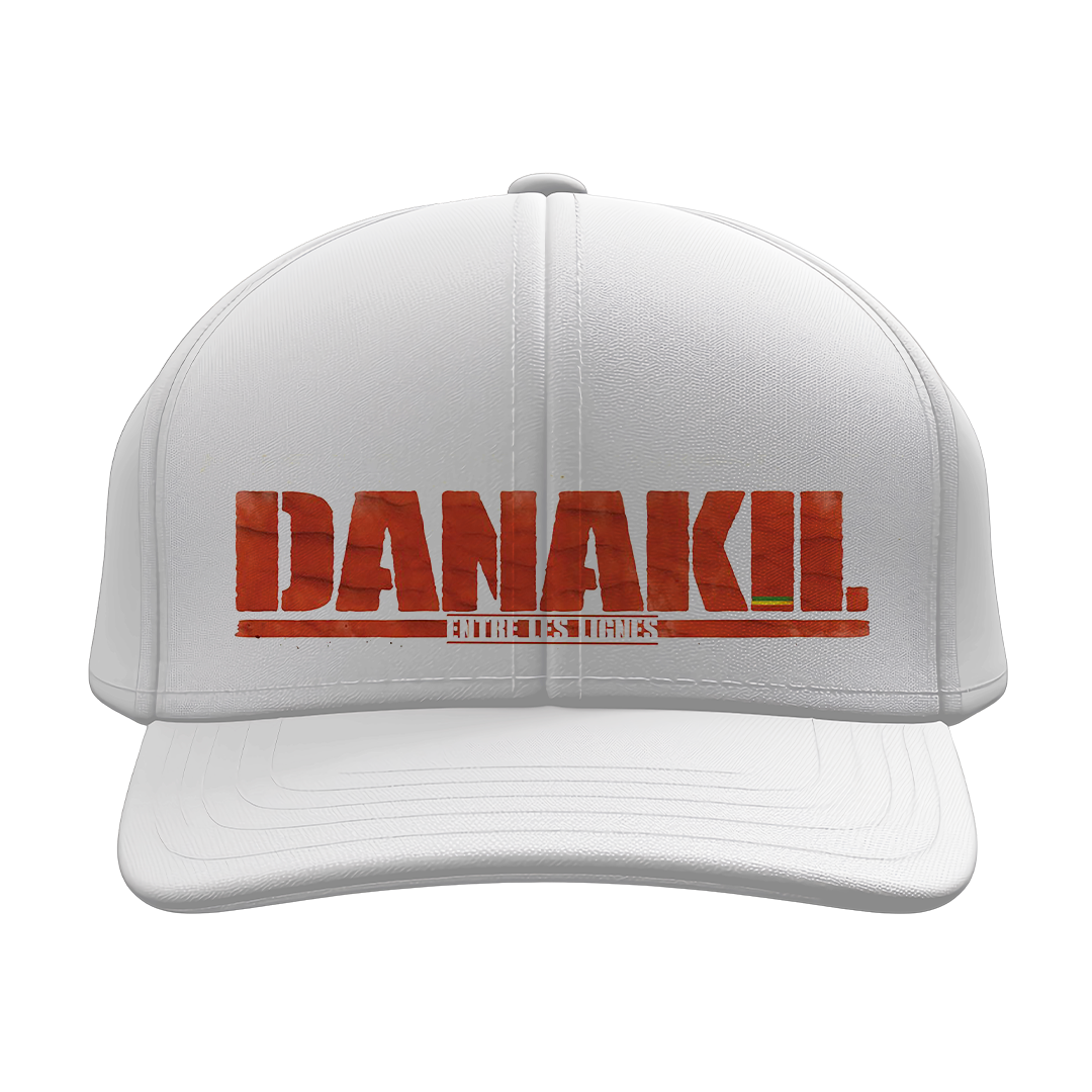Visuel de Casquette réalisé par un graphiste musical : merchandising Danakil pour l'album Entre les Lignes