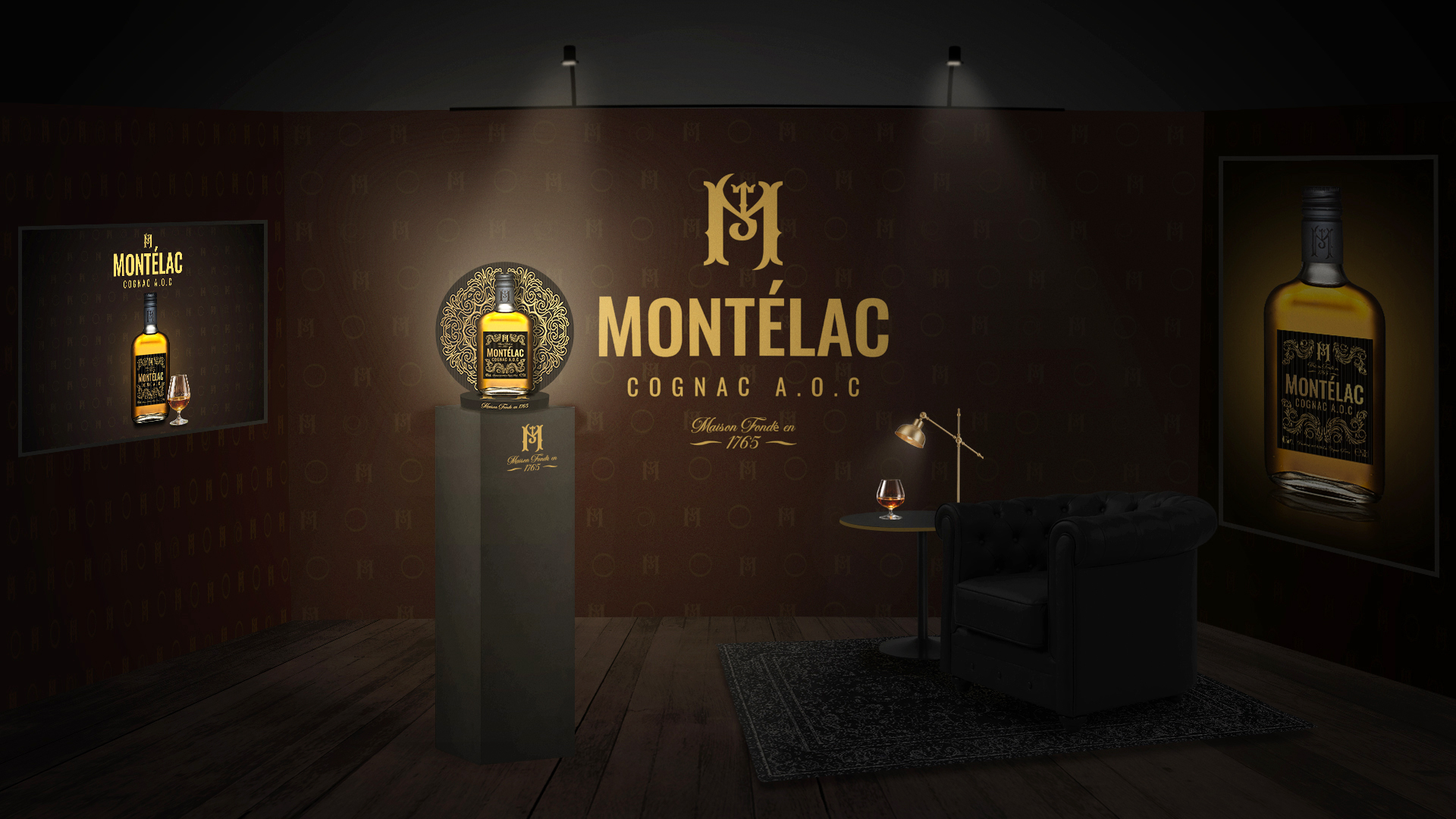 design stand salon professionnel cognac Montélac