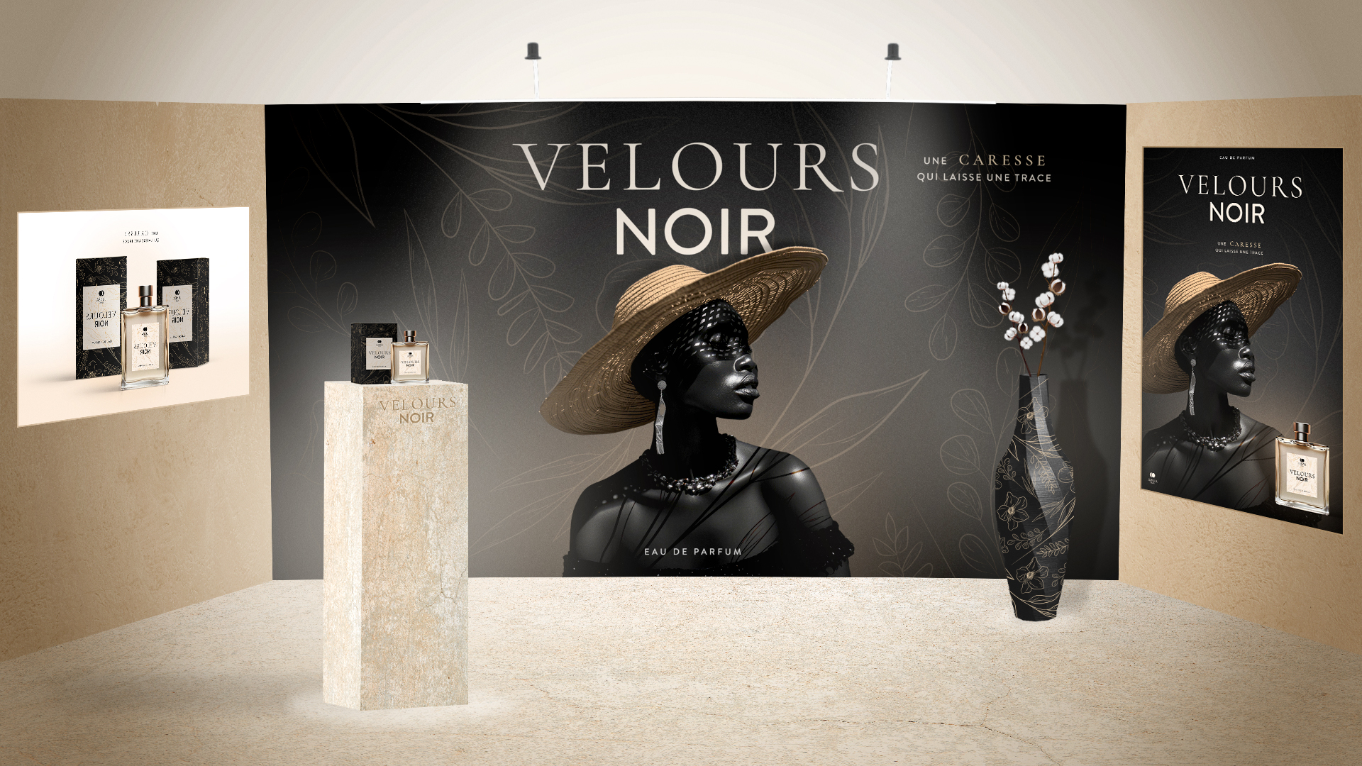 stand salon professionnel design parfum Velours Noir