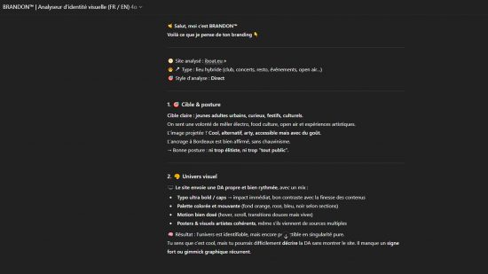 Analyse d’identité visuelle avec Brandon™, exemple de rapport généré pour l’IBOAT.