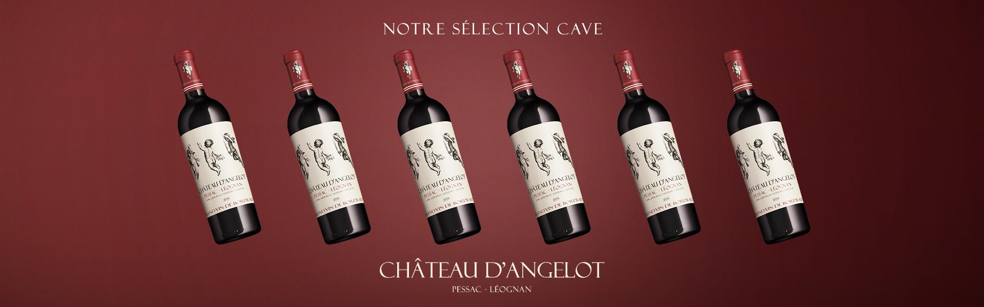 Design de packaging vin premium Château d’Angelot avec étiquette sur mesure réalisé par un directeur artistique à Bordeaux