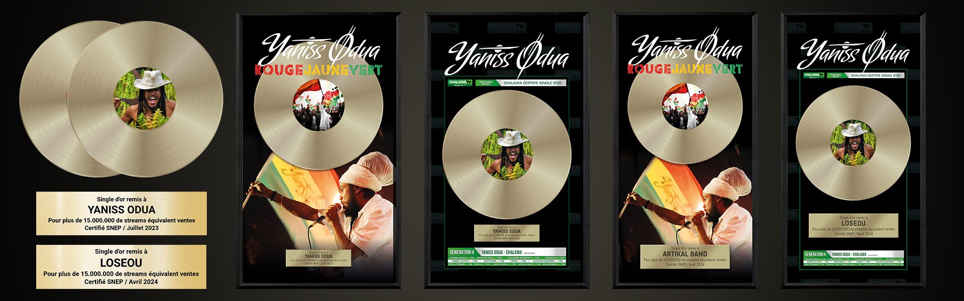 Fabrication disque d’or personnalisé pour artistes et labels – Loseou graphiste spécialisé packaging musical