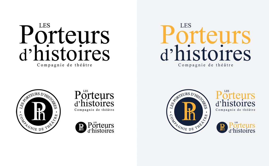 Relooking Logo compagnie de théatre à Bordeaux Les Porteurs d'Histoires sur fond clair
