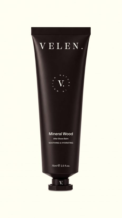 Design produit Mineral Wood – après-rasage VELEN.