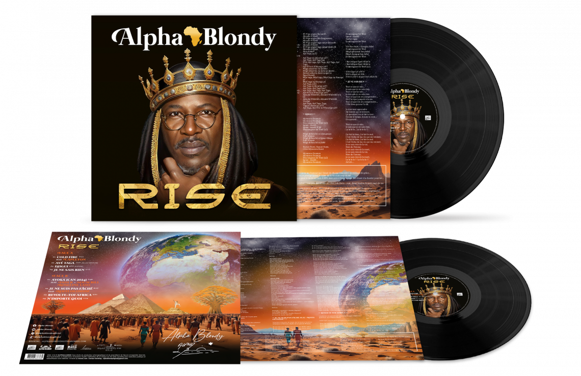 LP-Alpha-Blondy-Rise Vinyle et sous pochette Alpha Blondy Rize