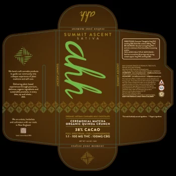 Packaging recto pour une tablette de chocolat pour la marque américaine Ahh Moment