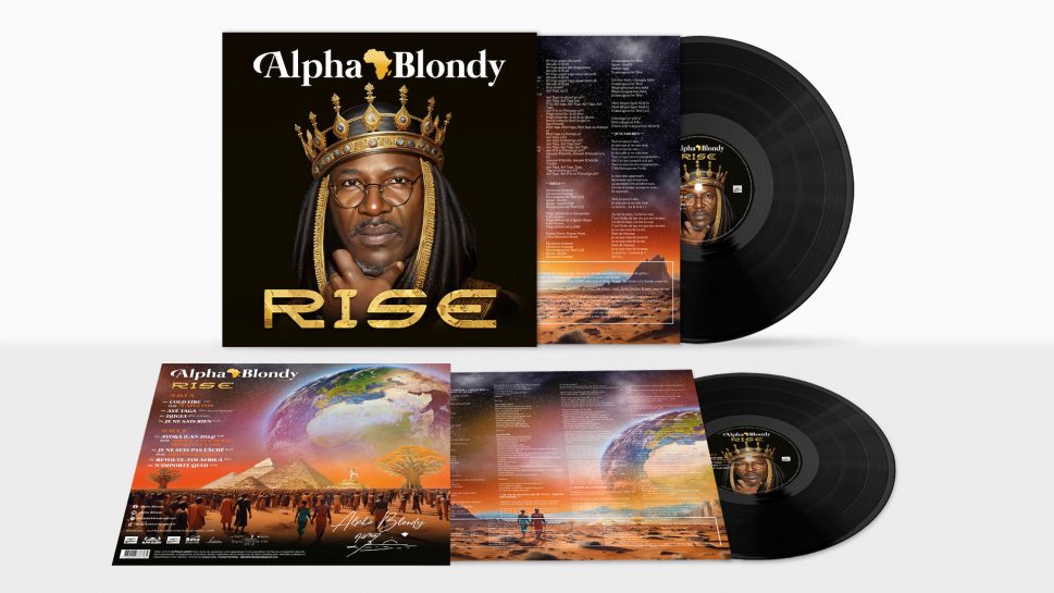 Alpha Blondy - Rise visuel réalisé par un graphiste musical : packaging vinyle, digipack et version digitale