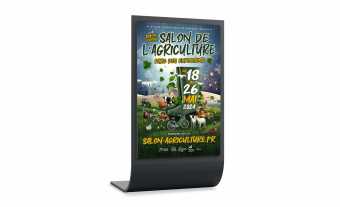 Visuel de communication événementielle illustrant un projet de design graphique print et digital multi-supports