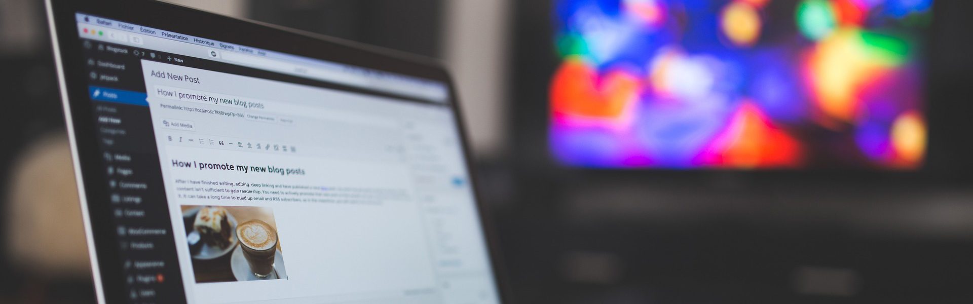 Ecran d'ordinateur affichant un WordPress