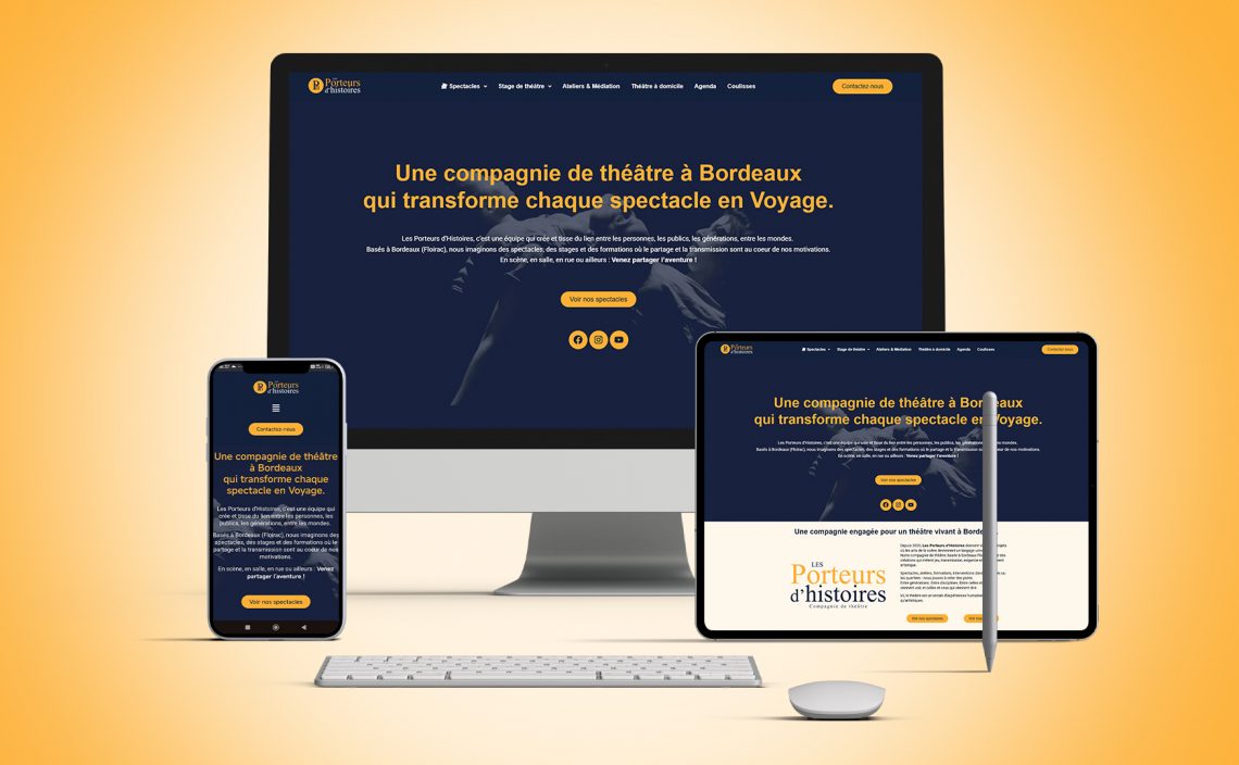 Identité visuelle théâtre, site internet seo friendly responsive