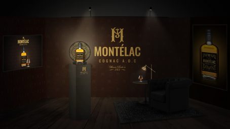 Stand PLV premium Cognac Montélac A.O.C – Direction artistique & scénographie produit