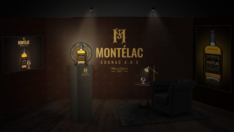Stand PLV premium Cognac Montélac A.O.C – Direction artistique & scénographie produit