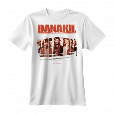 Visuel de T-Shirt réalisé par un graphiste musical : merchandising Danakil pour l'album Entre les Lignes