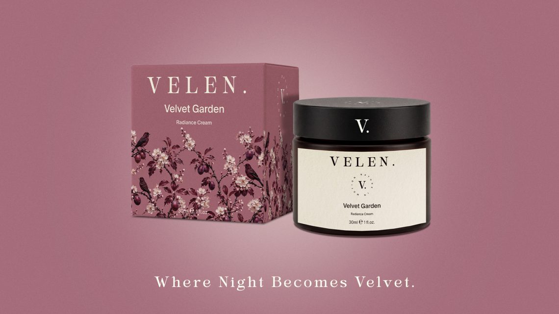 Packshot Velvet Garden – cosmétique premium VELEN.