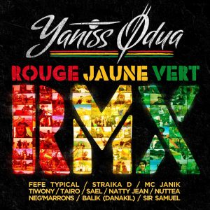 Pochette Single Yaniss Odua Rouge Jaune Vert Remix Disponible en En digital