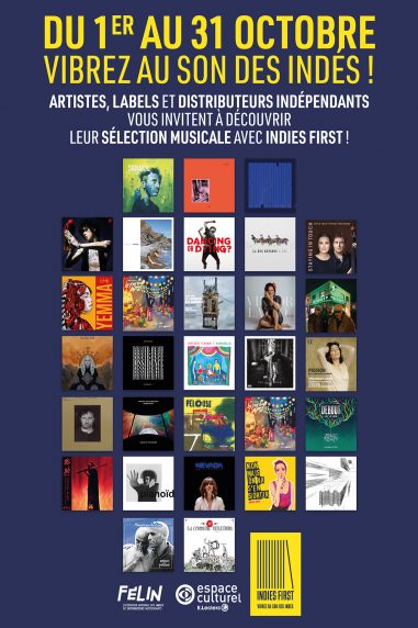 Affiche PLV Leclerc – campagne Indies First Graphiste affiche à Bordeaux – design d’une PLV musicale pour Leclerc
