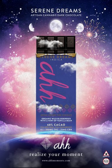 Affiche produit – chocolat Serene Dreams Graphiste affiche à Bordeaux – affiche cosmétique pour chocolat bien-être Serene Dreams