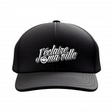 Visuel de Casquette réalisé par un graphiste musical : merchandising Flynt pour l'album J'éclaire ma Ville
