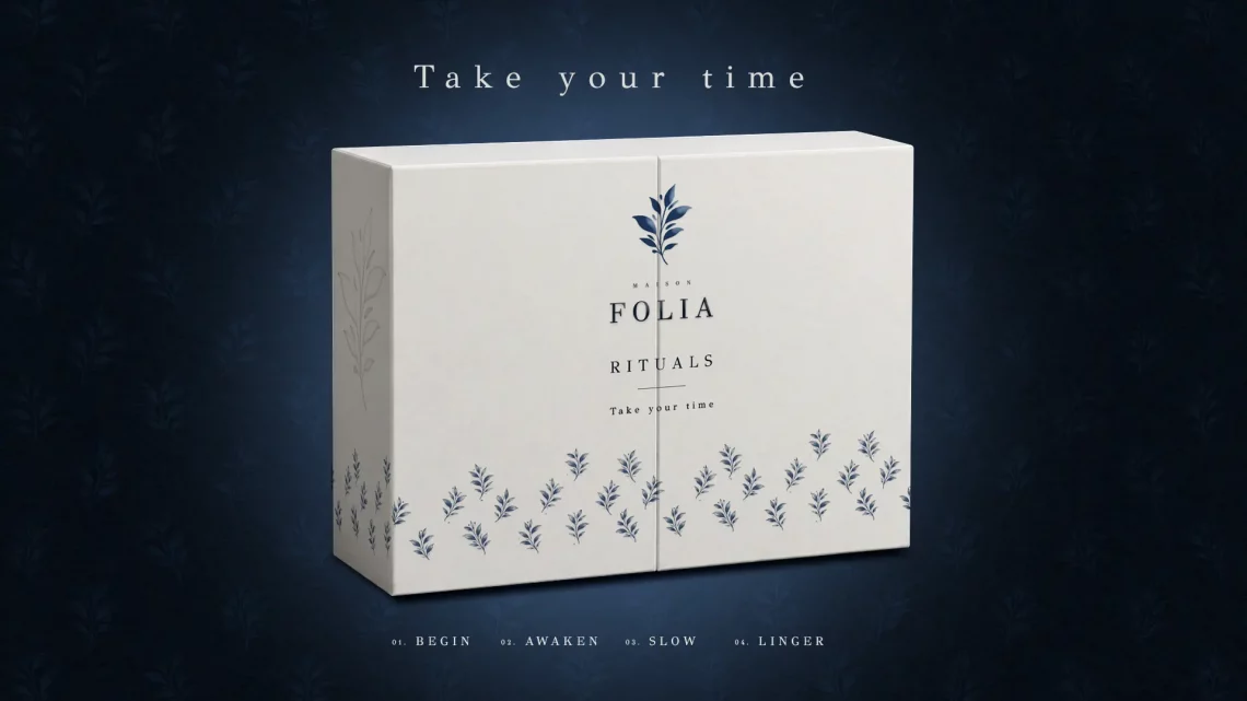 Coffret thé haut de gamme Maison Folia – Branding & packaging luxe
