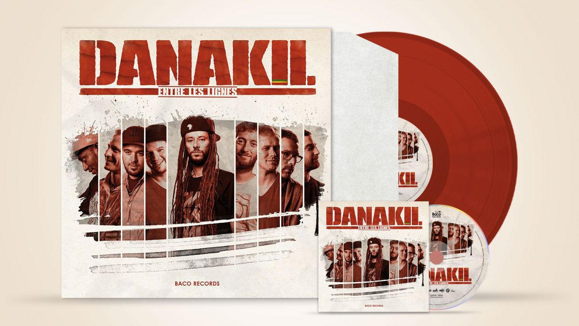 Packaging musical : pochette de l'album 'Entre les lignes' pour Danakil (Vinyle rouge + livret, digital)