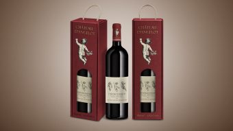 Emballage bouteille de vin sur mesure avec coffret carton premium et packaging vin Château d’Angelot Pessac-Léognan