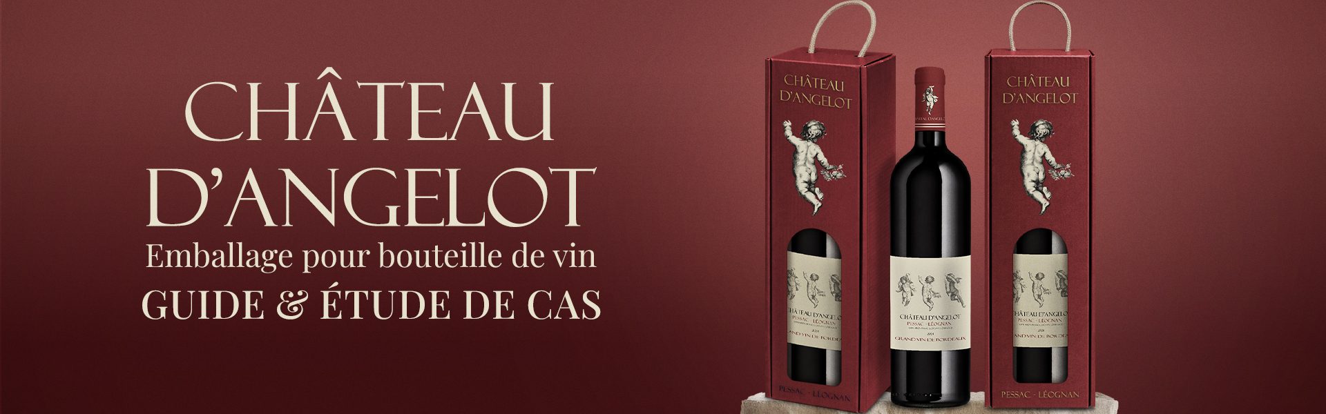 Emballage bouteille de vin en coffret carton premium avec fenêtre et bouteille Château d’Angelot – guide complet et étude de cas