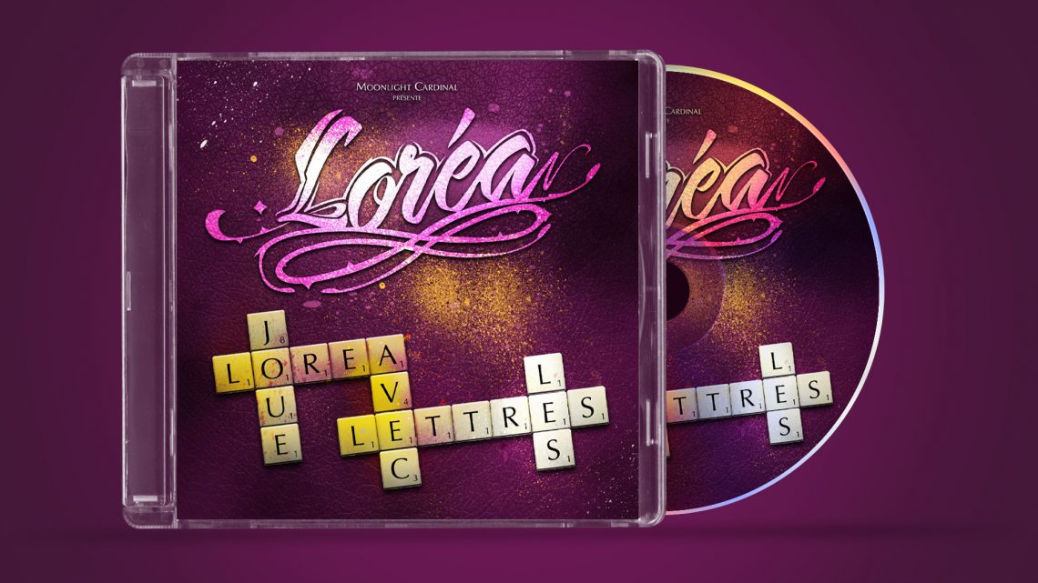 Packaging musical : pochette de l'album 'Joue avec les lettres' pour Loréa (CD cristal digital, digital)