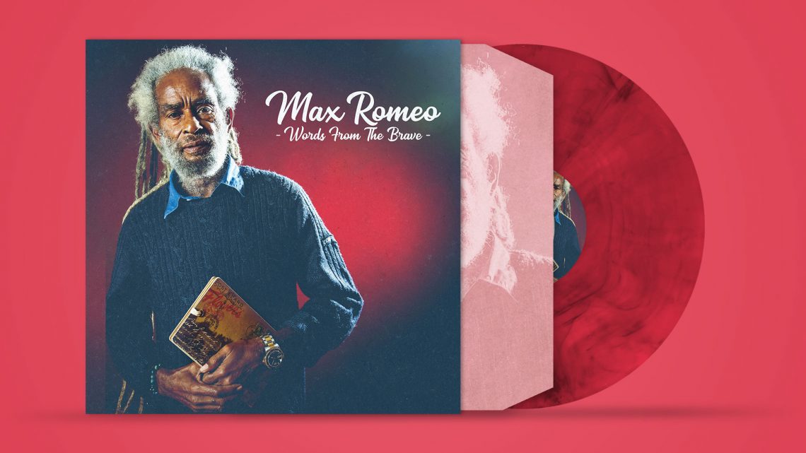 Packaging musical : pochette de l'album 'Words from the Brave' pour Max Romeo (Vinyle rouge, digital)
