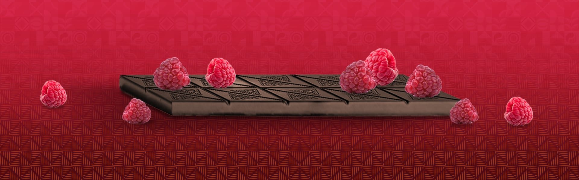 Packaging tablette de chocolat : Tablette de chocolat et framboises
